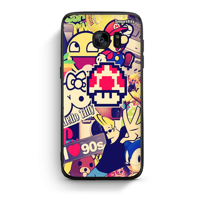 samsung s7 edge Love The 90s θήκη από τη Smartfits με σχέδιο στο πίσω μέρος και μαύρο περίβλημα | Smartphone case with colorful back and black bezels by Smartfits