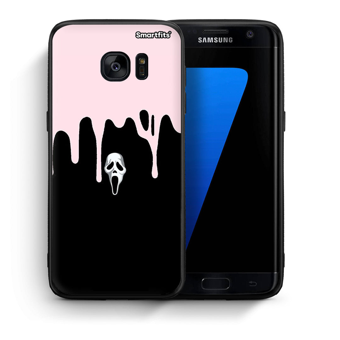 Θήκη Samsung S7 Edge Melting Halloween Mask από τη Smartfits με σχέδιο στο πίσω μέρος και μαύρο περίβλημα | Samsung S7 Edge Melting Halloween Mask case with colorful back and black bezels