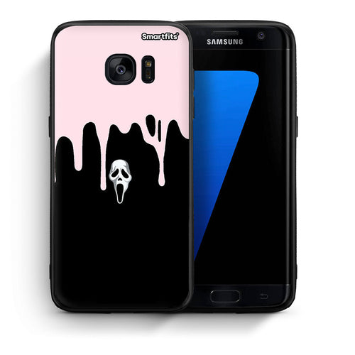 Θήκη Samsung S7 Edge Melting Halloween Mask από τη Smartfits με σχέδιο στο πίσω μέρος και μαύρο περίβλημα | Samsung S7 Edge Melting Halloween Mask case with colorful back and black bezels