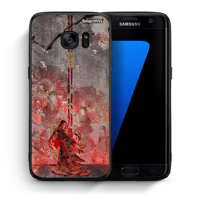 Θήκη Samsung S7 Edge Nezuko Kamado από τη Smartfits με σχέδιο στο πίσω μέρος και μαύρο περίβλημα | Samsung S7 Edge Nezuko Kamado case with colorful back and black bezels