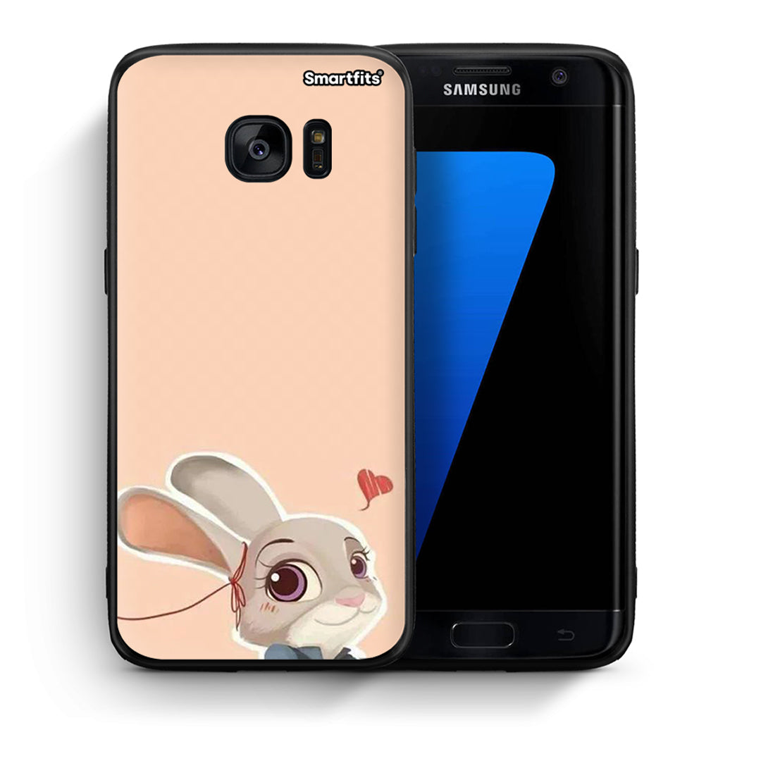Θήκη Samsung S7 Edge Nick Wilde And Judy Hopps Love 2 από τη Smartfits με σχέδιο στο πίσω μέρος και μαύρο περίβλημα | Samsung S7 Edge Nick Wilde And Judy Hopps Love 2 case with colorful back and black bezels