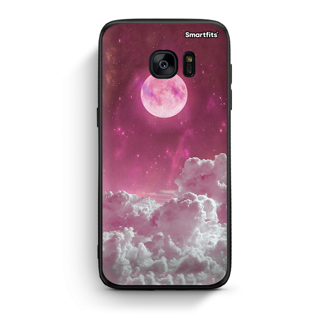 samsung s7 edge Pink Moon Θήκη από τη Smartfits με σχέδιο στο πίσω μέρος και μαύρο περίβλημα | Smartphone case with colorful back and black bezels by Smartfits