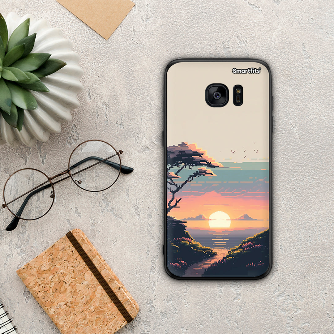 Pixel Sunset - Samsung Galaxy S7 Edge θήκη