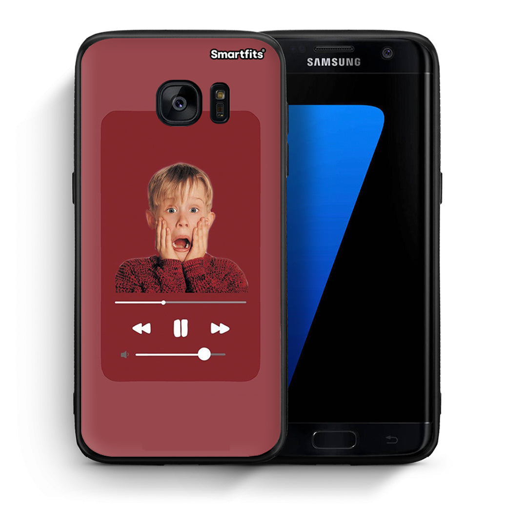 Θήκη Samsung S7 Edge Xmas Alone Music από τη Smartfits με σχέδιο στο πίσω μέρος και μαύρο περίβλημα | Samsung S7 Edge Xmas Alone Music case with colorful back and black bezels