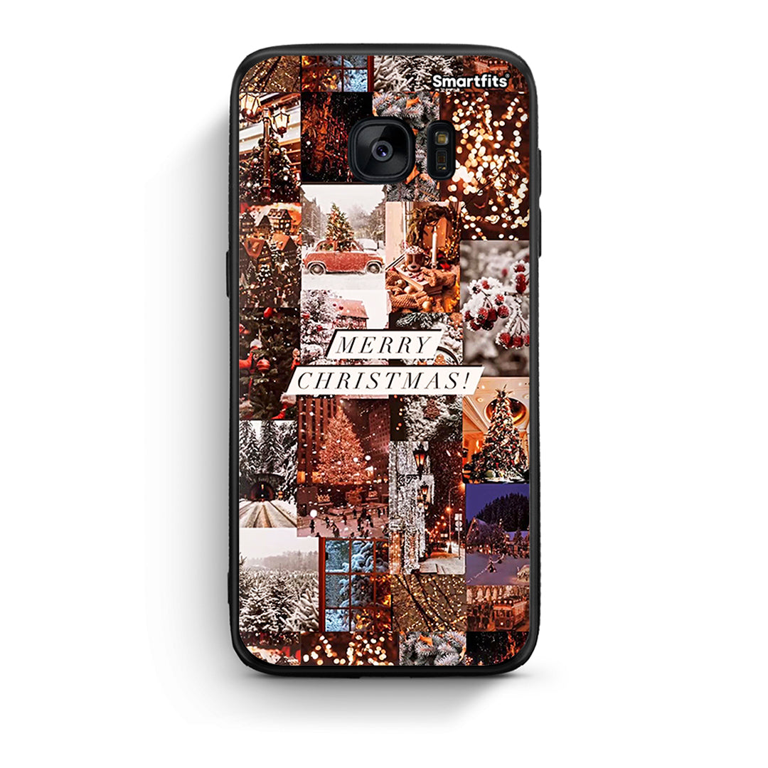 samsung s7 Xmas Collage θήκη από τη Smartfits με σχέδιο στο πίσω μέρος και μαύρο περίβλημα | Smartphone case with colorful back and black bezels by Smartfits