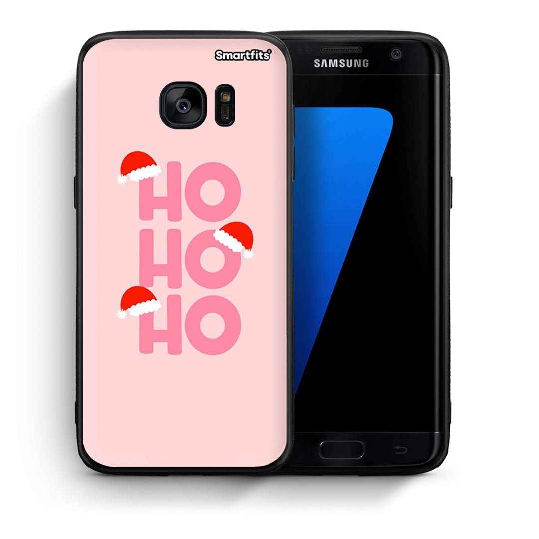 Θήκη Samsung S7 Edge Xmas Ho Ho Ho από τη Smartfits με σχέδιο στο πίσω μέρος και μαύρο περίβλημα | Samsung S7 Edge Xmas Ho Ho Ho case with colorful back and black bezels