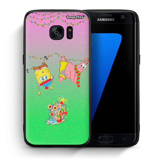 Θήκη Samsung S7 Edge Xmas Lights από τη Smartfits με σχέδιο στο πίσω μέρος και μαύρο περίβλημα | Samsung S7 Edge Xmas Lights case with colorful back and black bezels