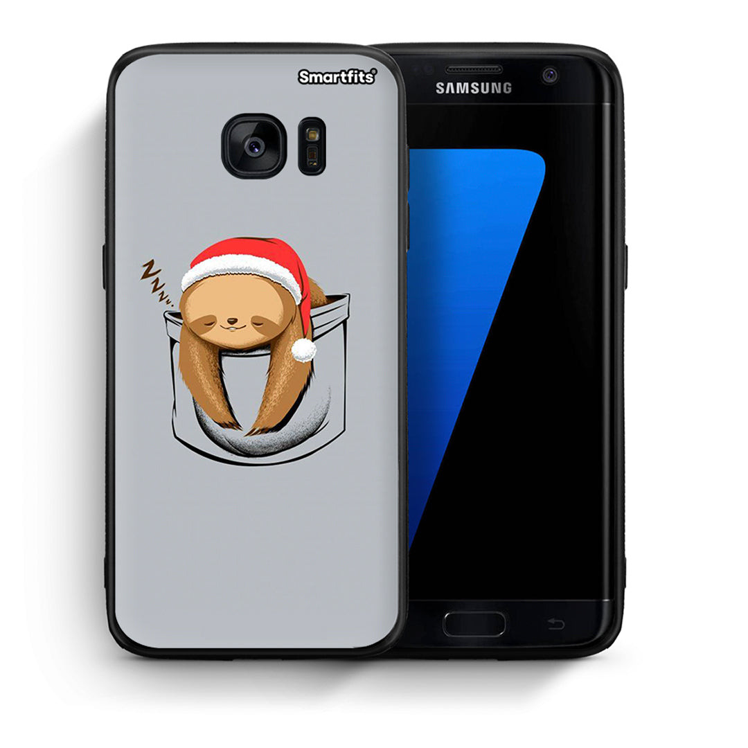 Θήκη Samsung S7 Edge Xmas Zzzz από τη Smartfits με σχέδιο στο πίσω μέρος και μαύρο περίβλημα | Samsung S7 Edge Xmas Zzzz case with colorful back and black bezels