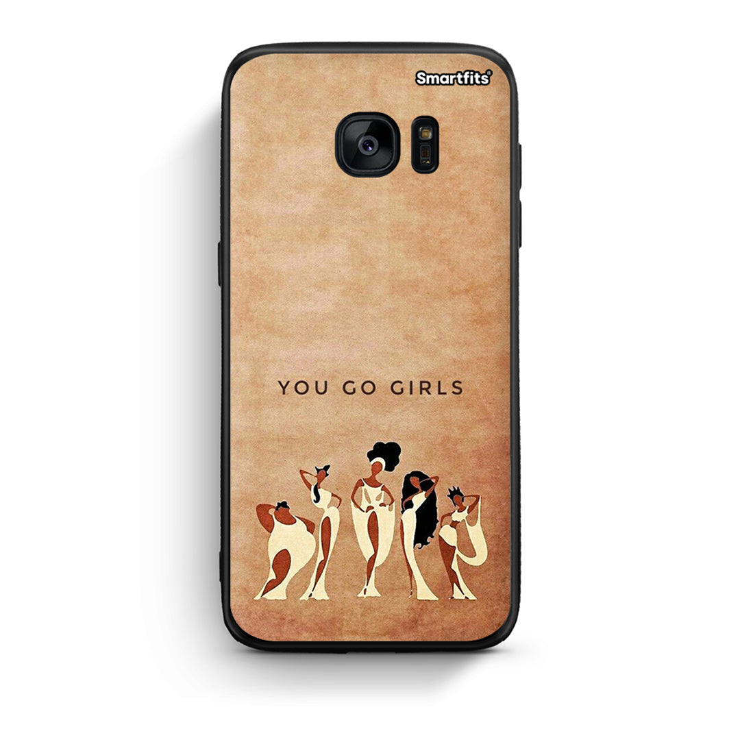 samsung s7 You Go Girl θήκη από τη Smartfits με σχέδιο στο πίσω μέρος και μαύρο περίβλημα | Smartphone case with colorful back and black bezels by Smartfits