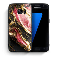 Thumbnail for Θήκη Samsung S7 Glamorous Pink Marble από τη Smartfits με σχέδιο στο πίσω μέρος και μαύρο περίβλημα | Samsung S7 Glamorous Pink Marble case with colorful back and black bezels