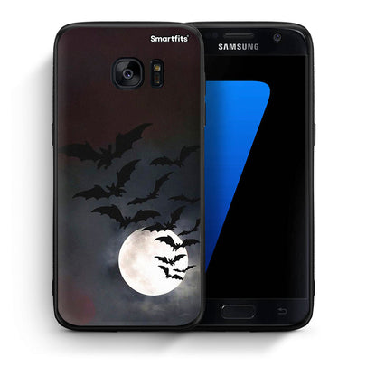 Θήκη Samsung S7 Halloween Bat Night από τη Smartfits με σχέδιο στο πίσω μέρος και μαύρο περίβλημα | Samsung S7 Halloween Bat Night case with colorful back and black bezels