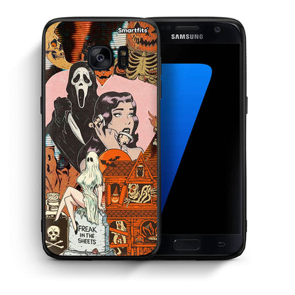 Θήκη Samsung S7 Halloween Collage από τη Smartfits με σχέδιο στο πίσω μέρος και μαύρο περίβλημα | Samsung S7 Halloween Collage case with colorful back and black bezels