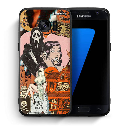 Θήκη Samsung S7 Halloween Collage από τη Smartfits με σχέδιο στο πίσω μέρος και μαύρο περίβλημα | Samsung S7 Halloween Collage case with colorful back and black bezels