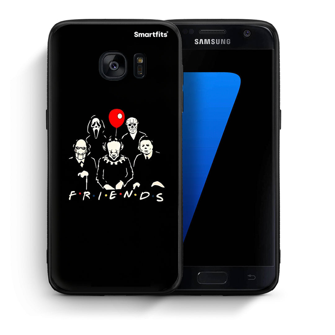 Θήκη Samsung S7 Halloween Friends από τη Smartfits με σχέδιο στο πίσω μέρος και μαύρο περίβλημα | Samsung S7 Halloween Friends case with colorful back and black bezels