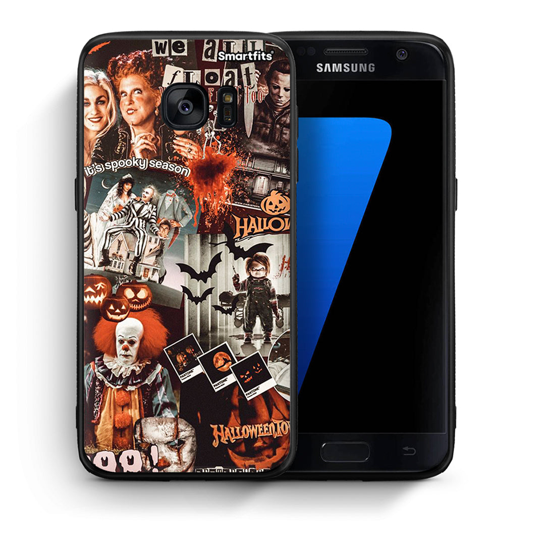 Θήκη Samsung S7 Halloween Spooky Season από τη Smartfits με σχέδιο στο πίσω μέρος και μαύρο περίβλημα | Samsung S7 Halloween Spooky Season case with colorful back and black bezels