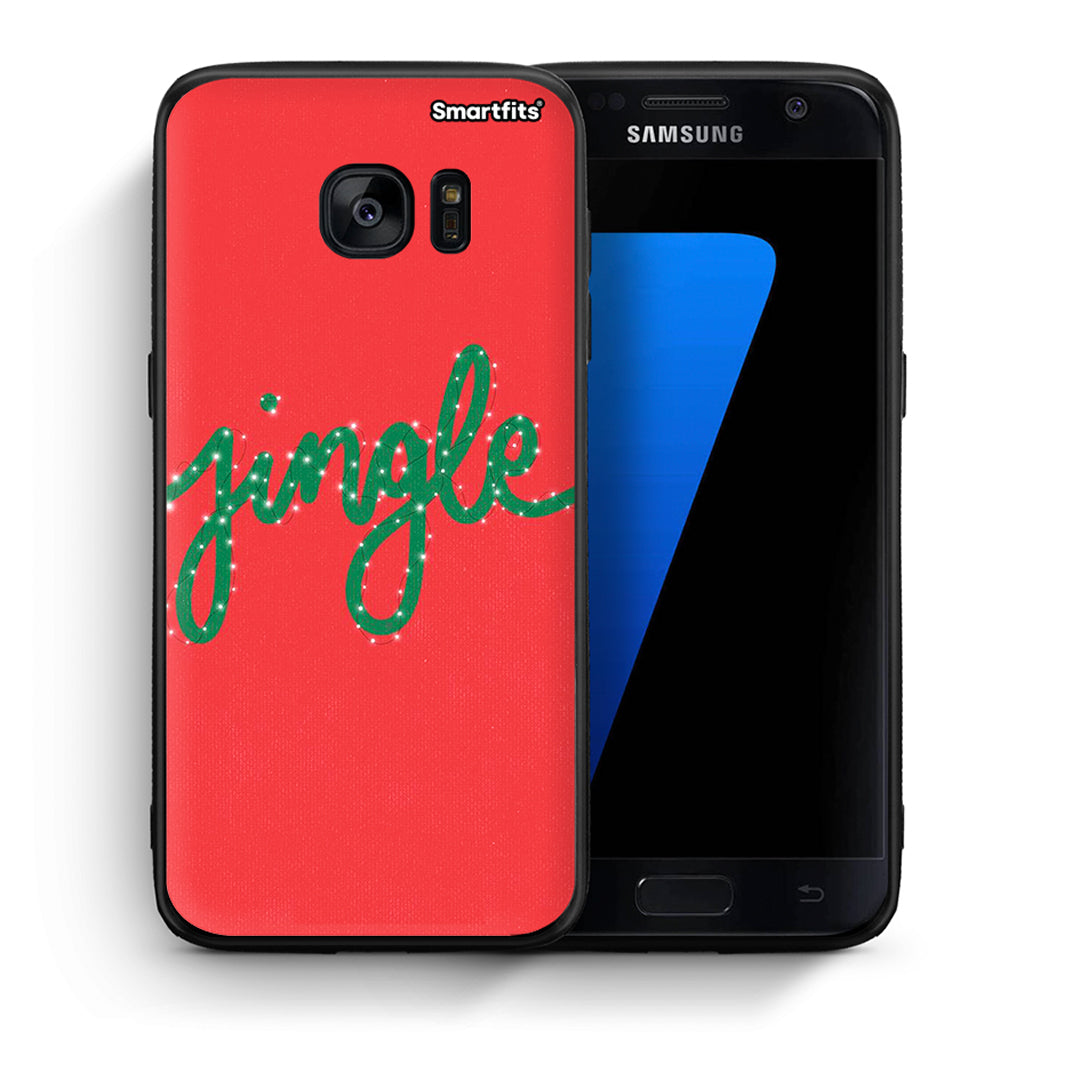 Θήκη Samsung S7 Jingle Xmas από τη Smartfits με σχέδιο στο πίσω μέρος και μαύρο περίβλημα | Samsung S7 Jingle Xmas case with colorful back and black bezels