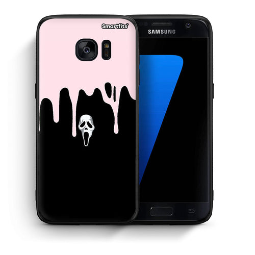 Θήκη Samsung S7 Melting Halloween Mask από τη Smartfits με σχέδιο στο πίσω μέρος και μαύρο περίβλημα | Samsung S7 Melting Halloween Mask case with colorful back and black bezels