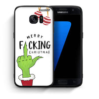 Thumbnail for Θήκη Samsung S7 Merry F Xmas από τη Smartfits με σχέδιο στο πίσω μέρος και μαύρο περίβλημα | Samsung S7 Merry F Xmas case with colorful back and black bezels