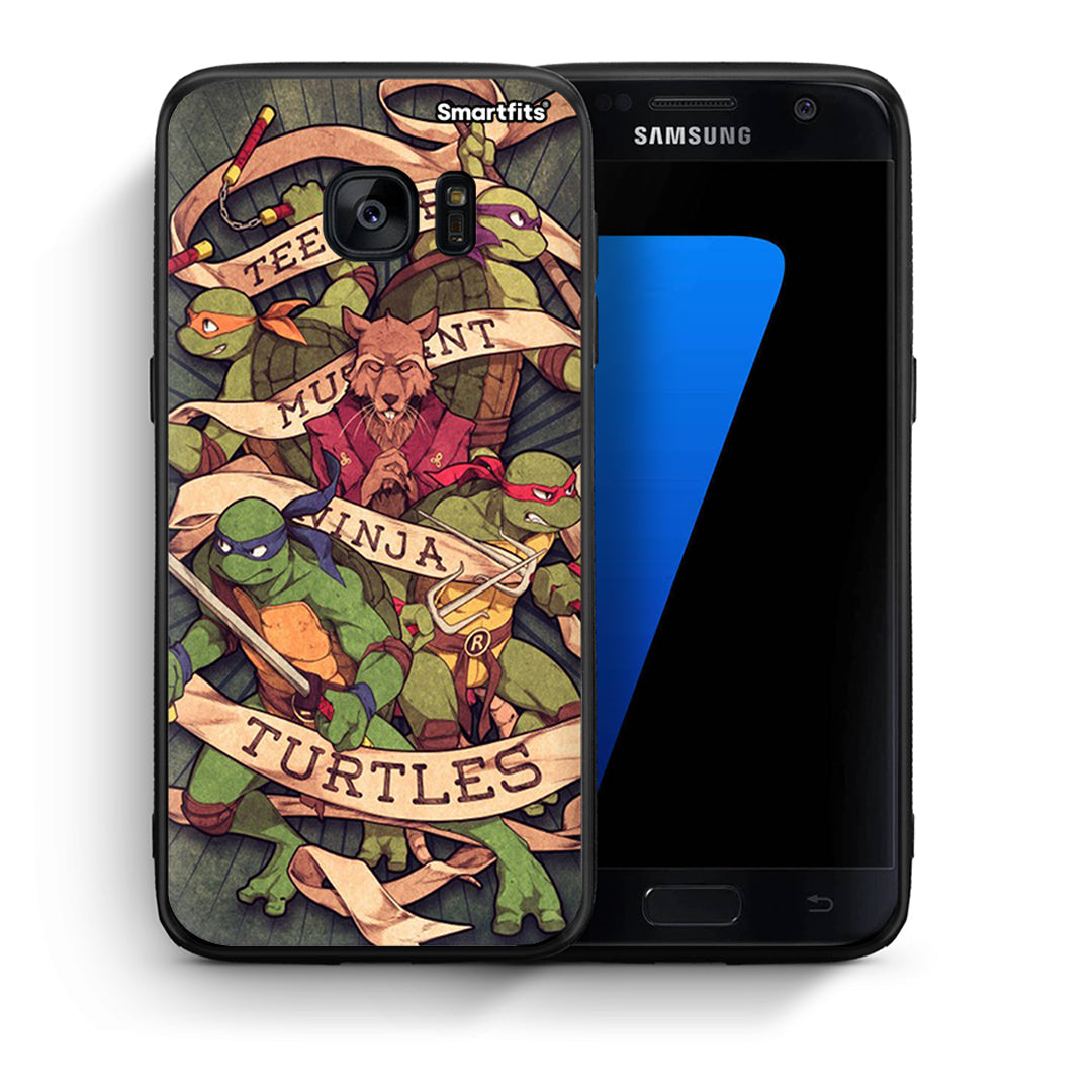 Θήκη Samsung S7 Ninja Turtles από τη Smartfits με σχέδιο στο πίσω μέρος και μαύρο περίβλημα | Samsung S7 Ninja Turtles case with colorful back and black bezels