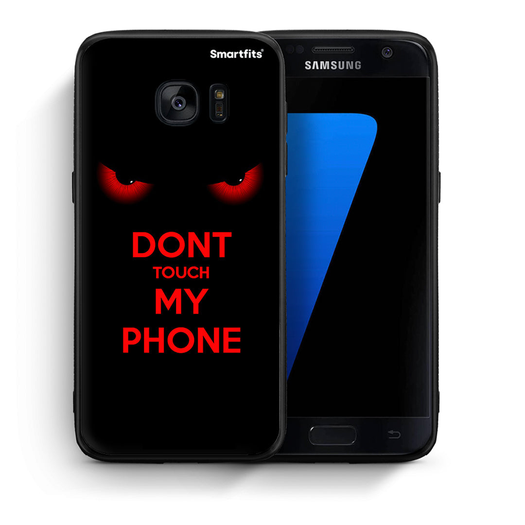 Θήκη Samsung S7 Touch My Phone από τη Smartfits με σχέδιο στο πίσω μέρος και μαύρο περίβλημα | Samsung S7 Touch My Phone case with colorful back and black bezels
