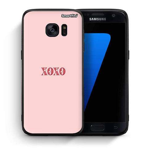 Θήκη Samsung S7 XOXO Love από τη Smartfits με σχέδιο στο πίσω μέρος και μαύρο περίβλημα | Samsung S7 XOXO Love case with colorful back and black bezels