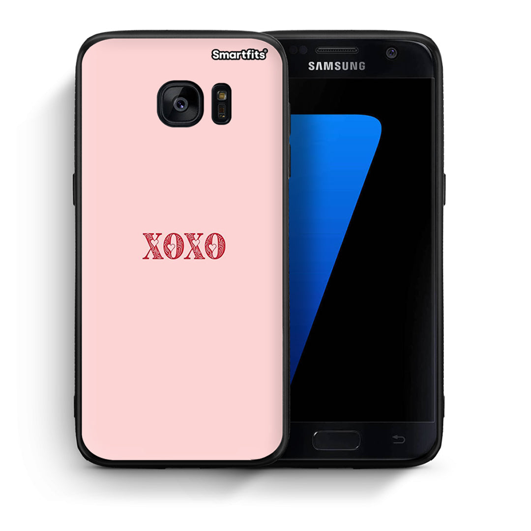 Θήκη Samsung S7 XOXO Love από τη Smartfits με σχέδιο στο πίσω μέρος και μαύρο περίβλημα | Samsung S7 XOXO Love case with colorful back and black bezels