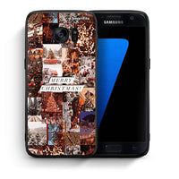 Thumbnail for Θήκη Samsung S7 Xmas Collage από τη Smartfits με σχέδιο στο πίσω μέρος και μαύρο περίβλημα | Samsung S7 Xmas Collage case with colorful back and black bezels