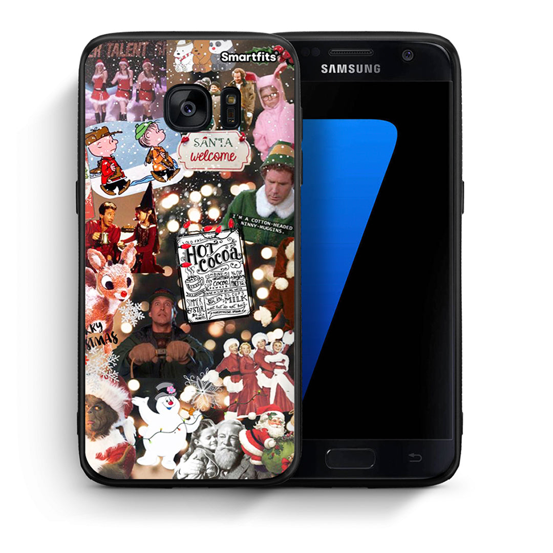 Θήκη Samsung S7 Xmas Movies από τη Smartfits με σχέδιο στο πίσω μέρος και μαύρο περίβλημα | Samsung S7 Xmas Movies case with colorful back and black bezels