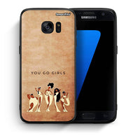 Thumbnail for Θήκη Samsung S7 You Go Girl από τη Smartfits με σχέδιο στο πίσω μέρος και μαύρο περίβλημα | Samsung S7 You Go Girl case with colorful back and black bezels
