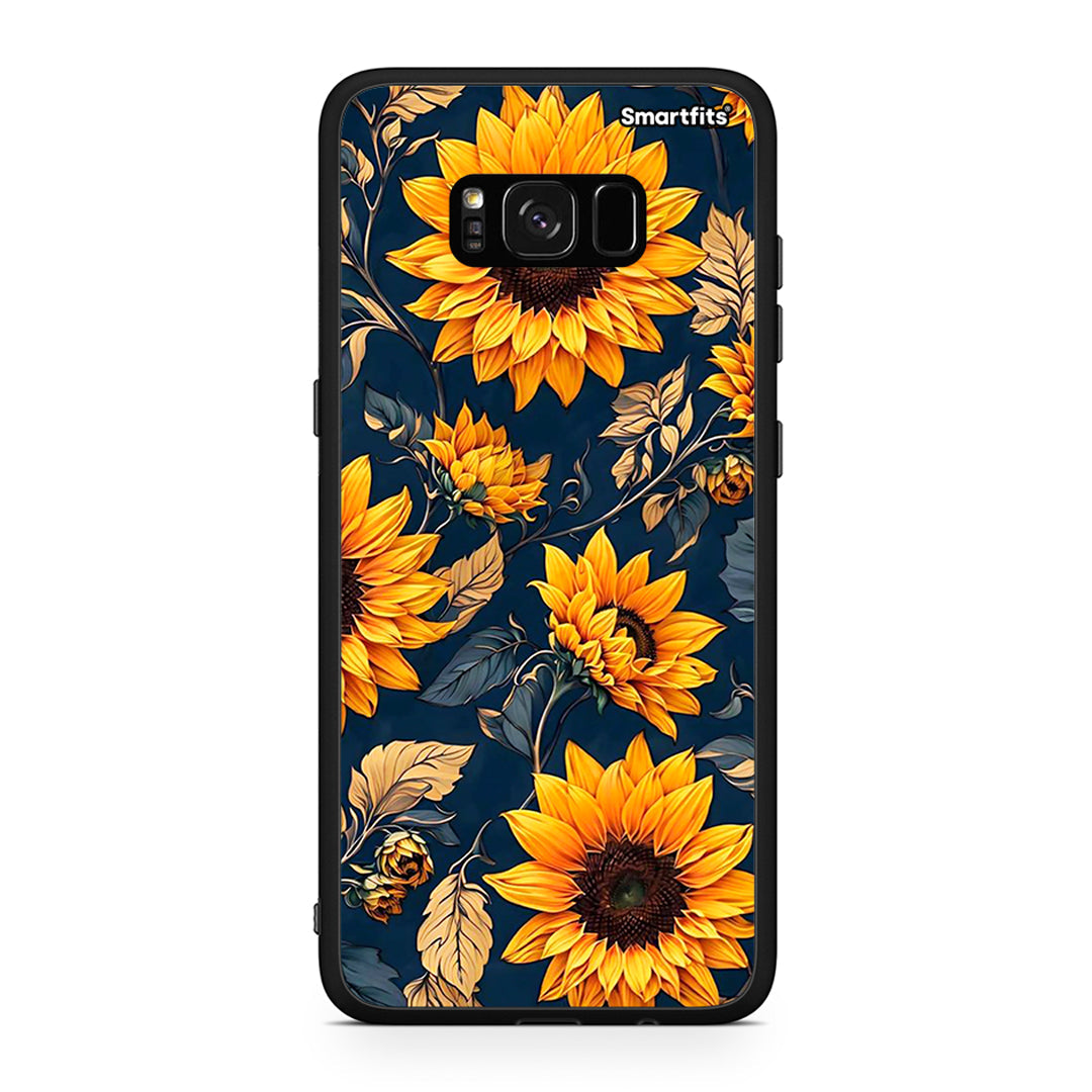 Samsung S8+ Autumn Sunflowers Θήκη από τη Smartfits με σχέδιο στο πίσω μέρος και μαύρο περίβλημα | Smartphone case with colorful back and black bezels by Smartfits