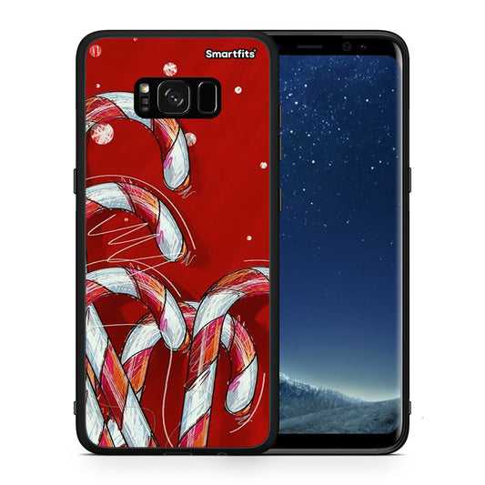 Θήκη Samsung S8+ Candy Cane από τη Smartfits με σχέδιο στο πίσω μέρος και μαύρο περίβλημα | Samsung S8+ Candy Cane case with colorful back and black bezels
