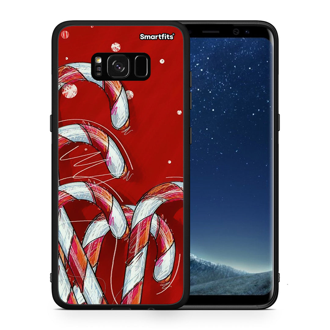 Θήκη Samsung S8 Candy Cane από τη Smartfits με σχέδιο στο πίσω μέρος και μαύρο περίβλημα | Samsung S8 Candy Cane case with colorful back and black bezels