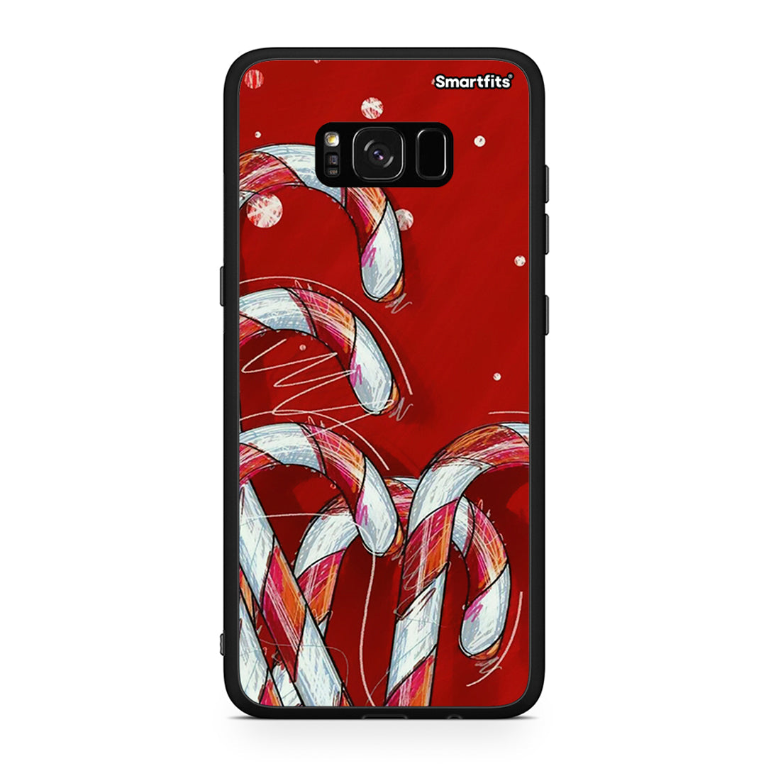 Samsung S8+ Candy Cane θήκη από τη Smartfits με σχέδιο στο πίσω μέρος και μαύρο περίβλημα | Smartphone case with colorful back and black bezels by Smartfits