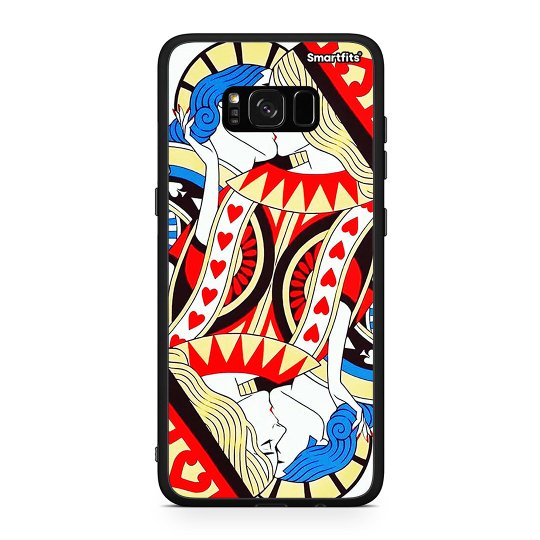 Samsung S8+ Card Love θήκη από τη Smartfits με σχέδιο στο πίσω μέρος και μαύρο περίβλημα | Smartphone case with colorful back and black bezels by Smartfits