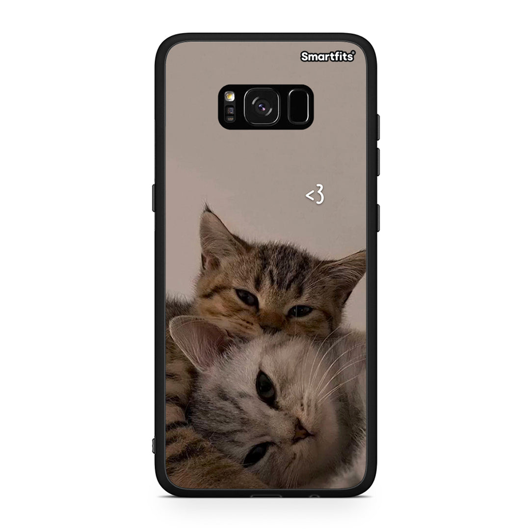 Samsung S8+ Cats In Love Θήκη από τη Smartfits με σχέδιο στο πίσω μέρος και μαύρο περίβλημα | Smartphone case with colorful back and black bezels by Smartfits