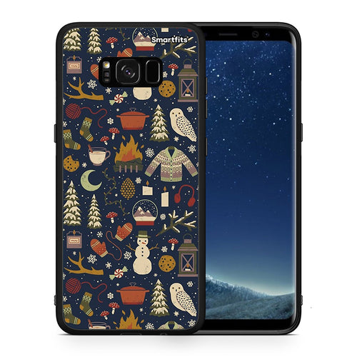Θήκη Samsung S8 Christmas Elements από τη Smartfits με σχέδιο στο πίσω μέρος και μαύρο περίβλημα | Samsung S8 Christmas Elements case with colorful back and black bezels