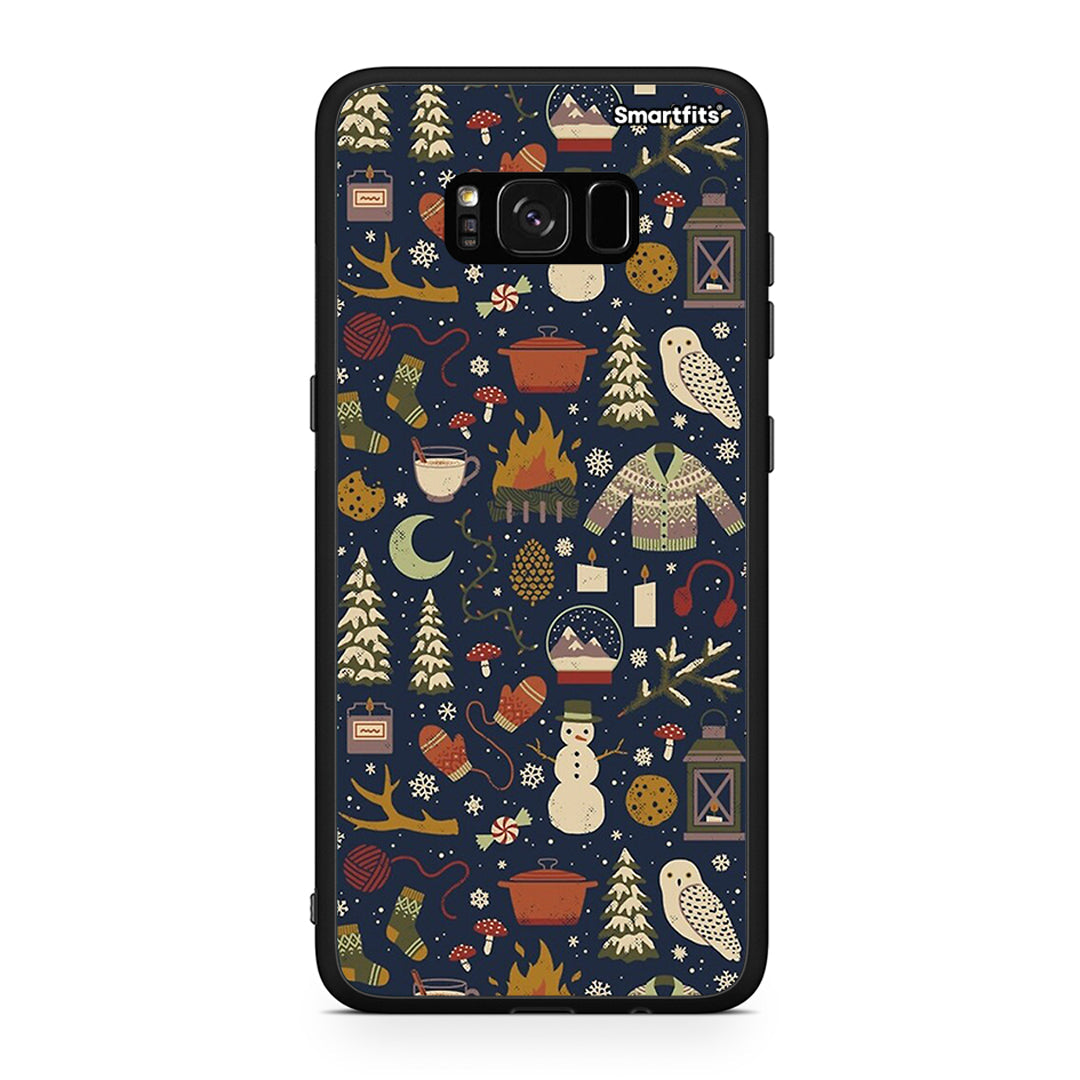 Samsung S8 Christmas Elements θήκη από τη Smartfits με σχέδιο στο πίσω μέρος και μαύρο περίβλημα | Smartphone case with colorful back and black bezels by Smartfits