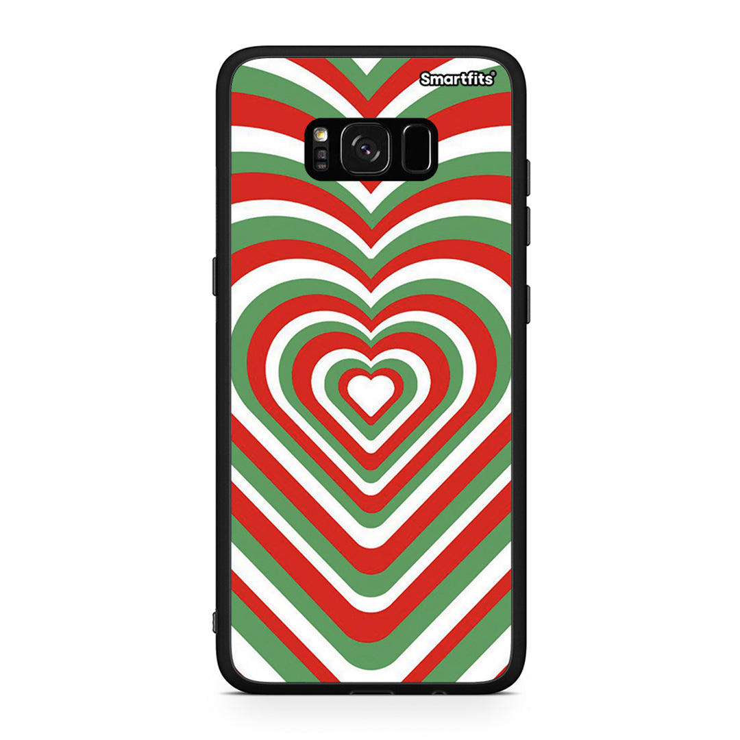 Samsung S8 Christmas Hearts θήκη από τη Smartfits με σχέδιο στο πίσω μέρος και μαύρο περίβλημα | Smartphone case with colorful back and black bezels by Smartfits