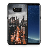 Thumbnail for Θήκη Samsung S8 City Lights από τη Smartfits με σχέδιο στο πίσω μέρος και μαύρο περίβλημα | Samsung S8 City Lights case with colorful back and black bezels