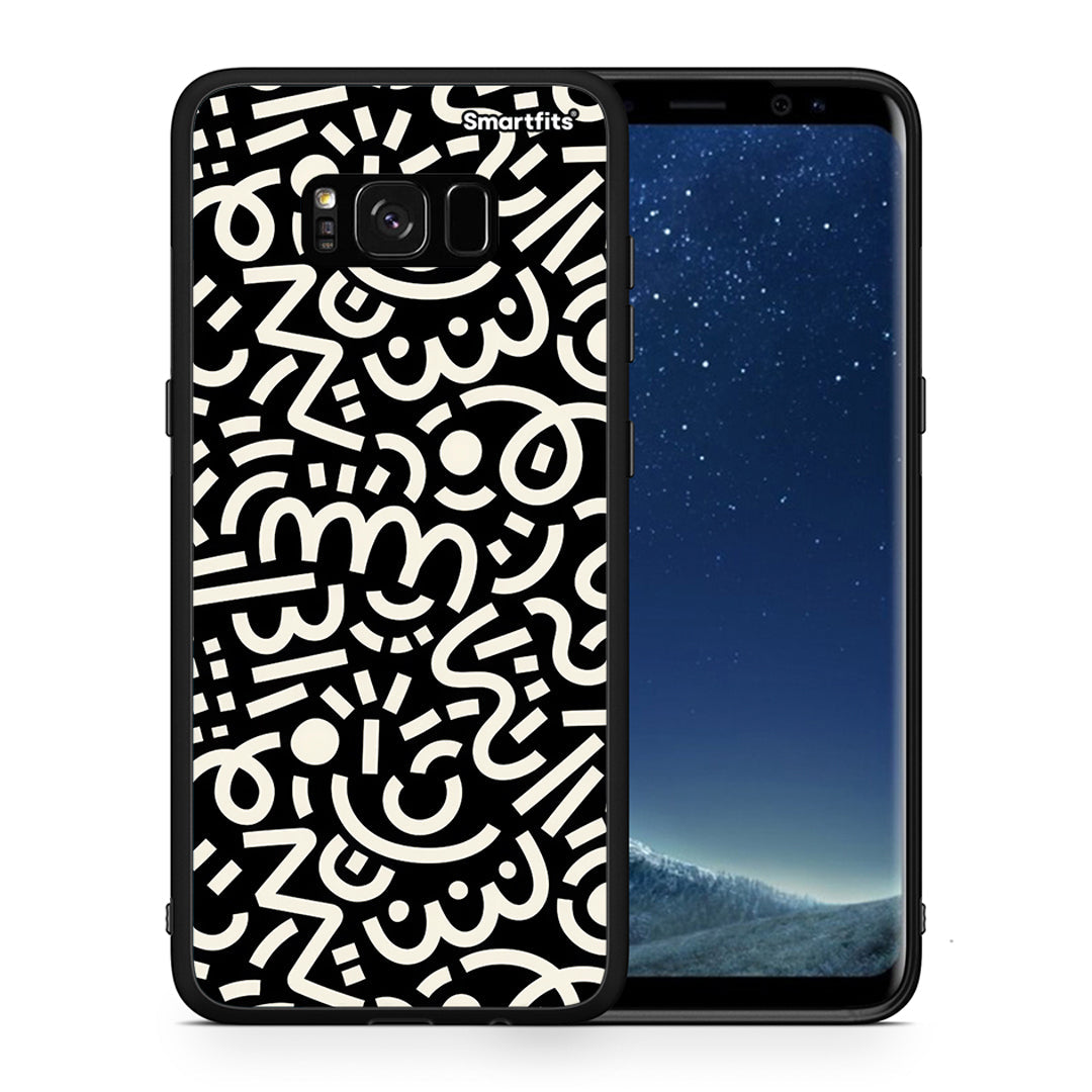 Θήκη Samsung S8 Doodle Art από τη Smartfits με σχέδιο στο πίσω μέρος και μαύρο περίβλημα | Samsung S8 Doodle Art case with colorful back and black bezels