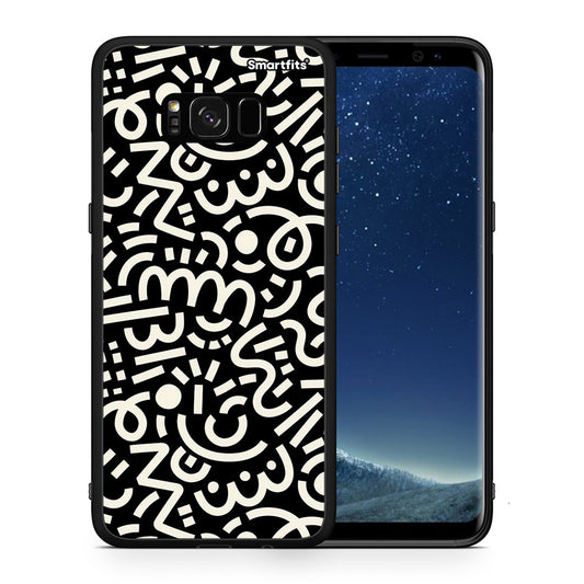Θήκη Samsung S8+ Doodle Art από τη Smartfits με σχέδιο στο πίσω μέρος και μαύρο περίβλημα | Samsung S8+ Doodle Art case with colorful back and black bezels
