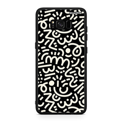 Samsung S8+ Doodle Art Θήκη από τη Smartfits με σχέδιο στο πίσω μέρος και μαύρο περίβλημα | Smartphone case with colorful back and black bezels by Smartfits