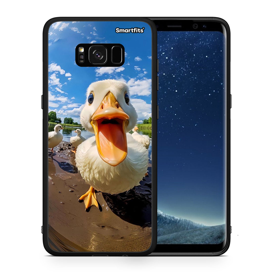 Θήκη Samsung S8+ Duck Face από τη Smartfits με σχέδιο στο πίσω μέρος και μαύρο περίβλημα | Samsung S8+ Duck Face case with colorful back and black bezels