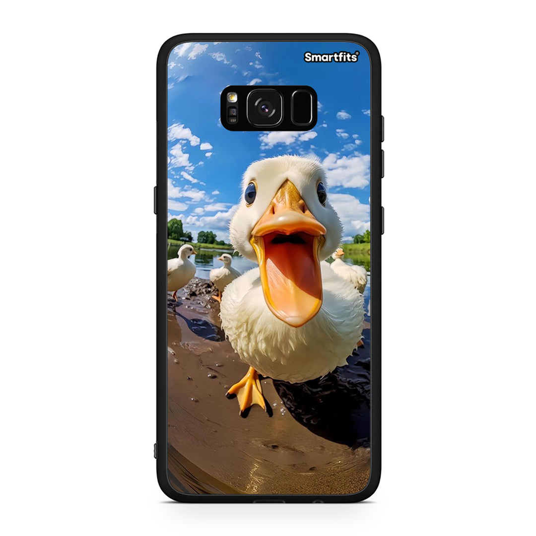 Samsung S8+ Duck Face θήκη από τη Smartfits με σχέδιο στο πίσω μέρος και μαύρο περίβλημα | Smartphone case with colorful back and black bezels by Smartfits