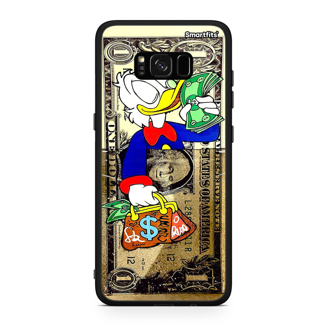 Samsung S8 Duck Money Θήκη από τη Smartfits με σχέδιο στο πίσω μέρος και μαύρο περίβλημα | Smartphone case with colorful back and black bezels by Smartfits
