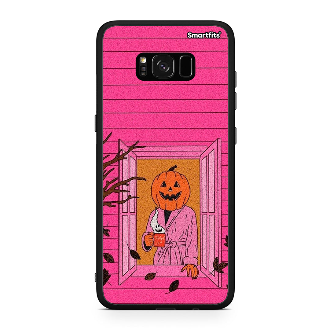 Samsung S8 Halloween Pumpkin Lady Θήκη από τη Smartfits με σχέδιο στο πίσω μέρος και μαύρο περίβλημα | Smartphone case with colorful back and black bezels by Smartfits