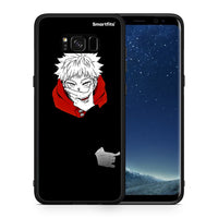 Thumbnail for Θήκη Samsung S8+ Itadori Anime από τη Smartfits με σχέδιο στο πίσω μέρος και μαύρο περίβλημα | Samsung S8+ Itadori Anime case with colorful back and black bezels