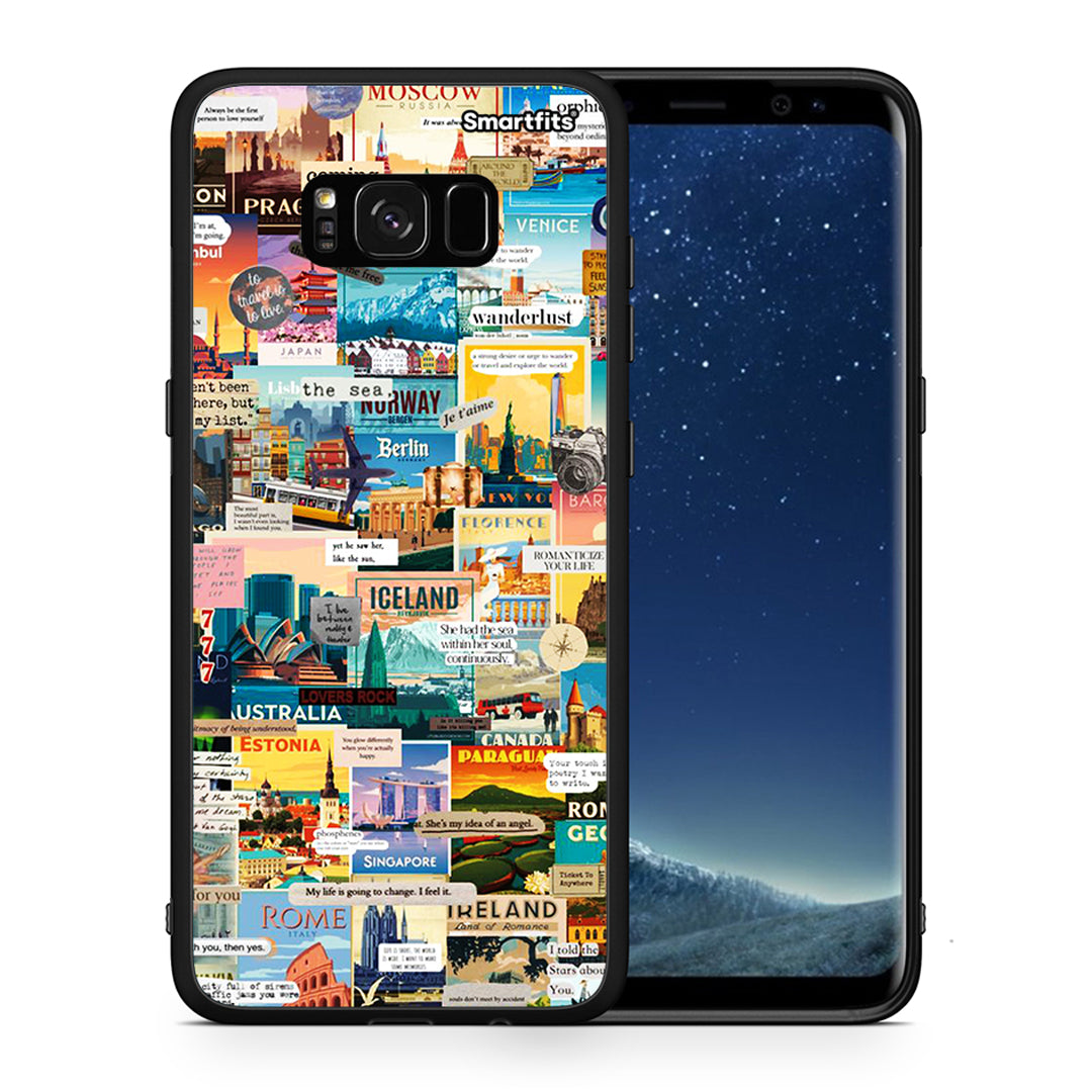 Θήκη Samsung S8 Live To Travel από τη Smartfits με σχέδιο στο πίσω μέρος και μαύρο περίβλημα | Samsung S8 Live To Travel case with colorful back and black bezels