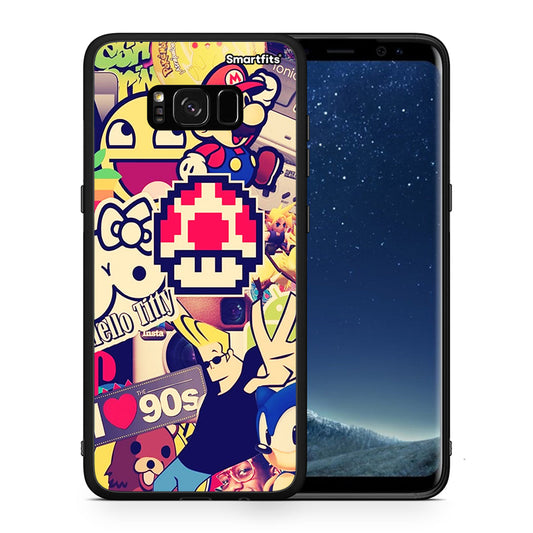 Θήκη Samsung S8+ Love The 90s από τη Smartfits με σχέδιο στο πίσω μέρος και μαύρο περίβλημα | Samsung S8+ Love The 90s case with colorful back and black bezels