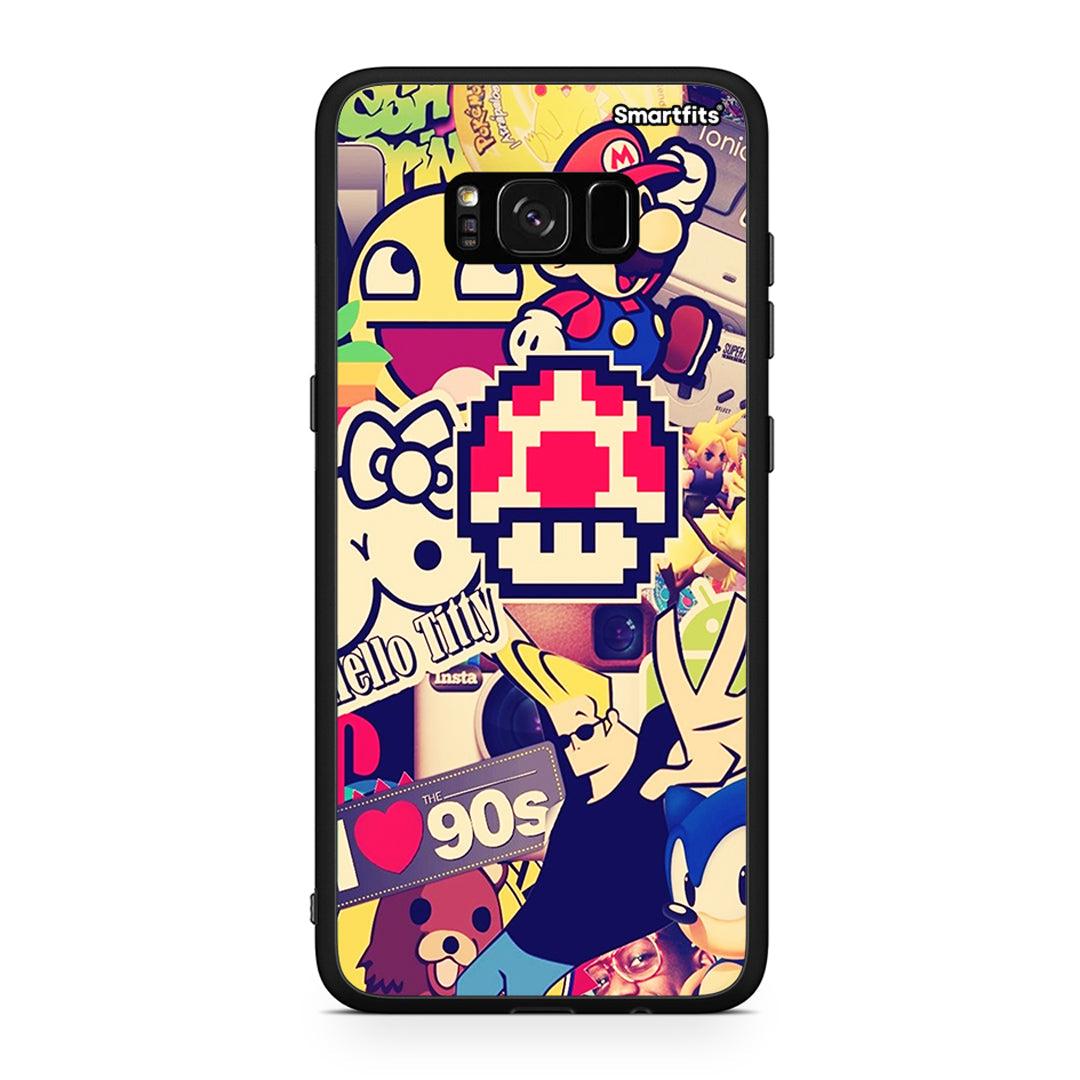 Samsung S8+ Love The 90s θήκη από τη Smartfits με σχέδιο στο πίσω μέρος και μαύρο περίβλημα | Smartphone case with colorful back and black bezels by Smartfits